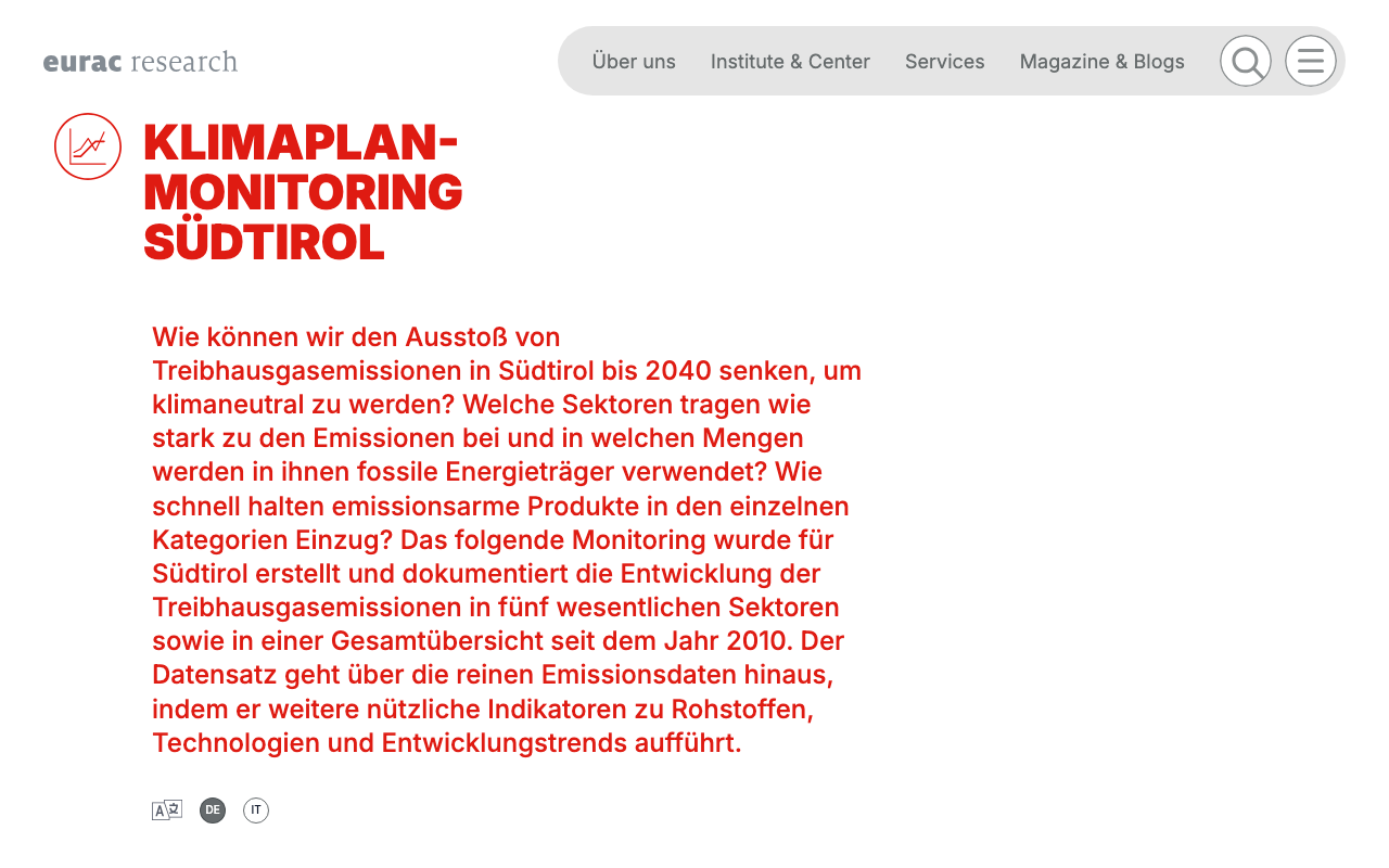 Klimaplan Monitoring Südtirol